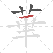 華的笔顺第5画：横