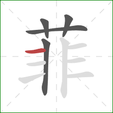 菲的笔顺第5画：横