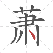 萧的笔顺第11画：点