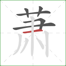 萧的笔顺第6画：横