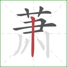萧的笔顺第7画：竖