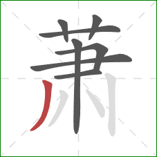 萧的笔顺第8画：撇