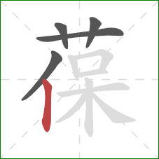 葆的笔顺第5画：竖