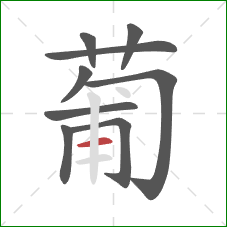 葡的笔顺第9画：横