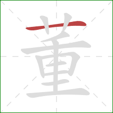 董的笔顺第1画：横