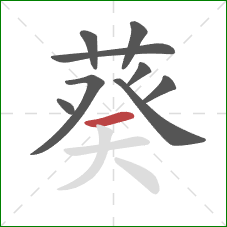 葵的笔顺第9画：横