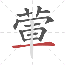 葷的笔顺第12画：横