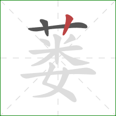 蒌的笔顺第3画：竖