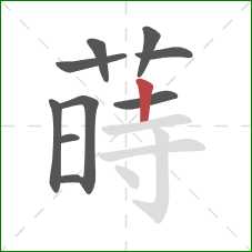 蒔的笔顺第10画：横