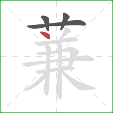 蒹的笔顺第4画：点