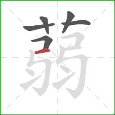 蒻的笔顺第6画：横