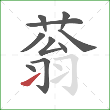 蓊的笔顺第10画：提