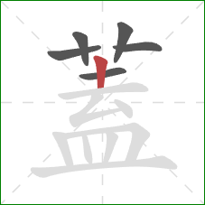 蓋的笔顺第6画：竖