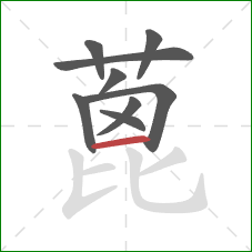 蓖的笔顺第9画：横