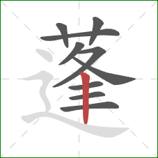 蓬的笔顺第10画:竖 蓬的笔顺第10画:竖