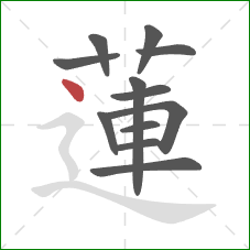 蓮的笔顺第12画：点