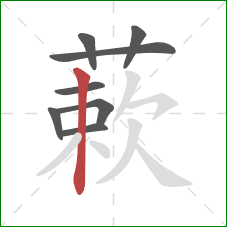蔌的笔顺第8画：竖