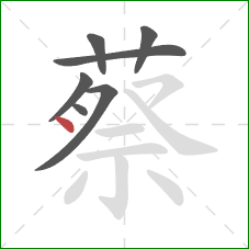 蔡的笔顺第7画：点