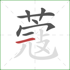 蔻的笔顺第8画：横