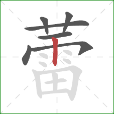 蕾的笔顺第7画：竖