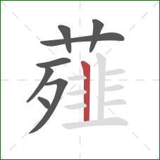 薤的笔顺第8画：竖