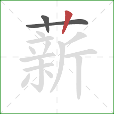 薪的笔顺第3画：竖