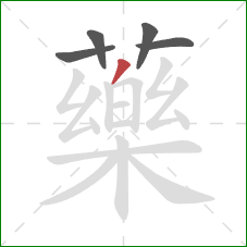 藥的笔顺第5画：撇