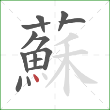 蘇的笔顺第14画：点