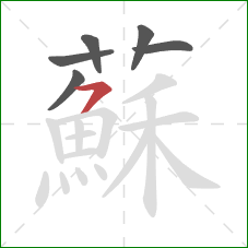 蘇的笔顺第6画：横撇