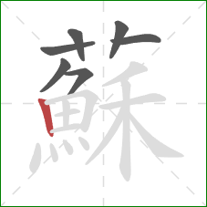 蘇的笔顺第7画：竖