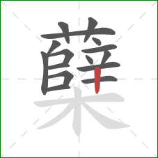 蘖的笔顺第16画:竖 蘖的笔顺第16画:竖