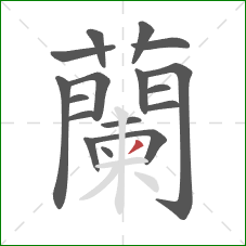 蘭的笔顺第17画：横