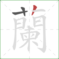 蘭的笔顺第3画：竖