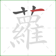 蘿的笔顺第4画：竖