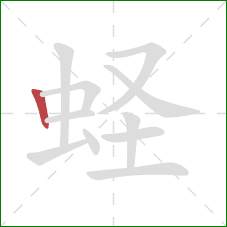 蛏的笔顺第1画：竖