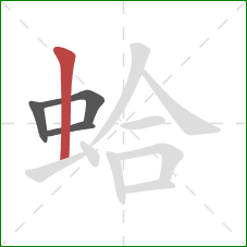 蛤的笔顺第4画：竖