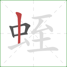 蛭的笔顺第4画：竖
