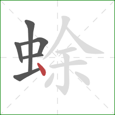 蜍的笔顺第6画：点