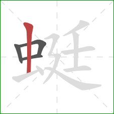 蜓的笔顺第4画：竖