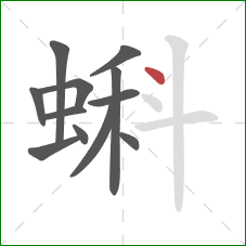 蝌的笔顺第12画：点