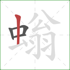 螉的笔顺第4画:竖 螉的笔顺第4画:竖