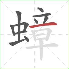 蟑的笔顺第11画：横