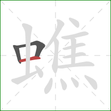 蟭的笔顺第3画：横