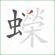 蠑的笔顺第8画:撇 蠑的笔顺第8画:撇