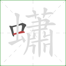 蠨的笔顺第3画：横