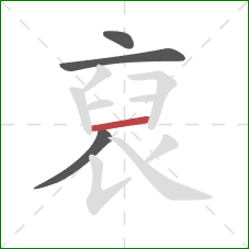 裒的笔顺第4画：竖