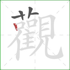 觀的笔顺第5画：竖