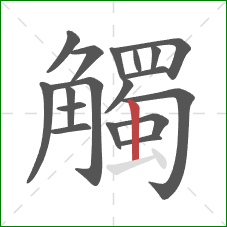 觸的笔顺第18画：竖