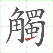 觸的笔顺第19画：提