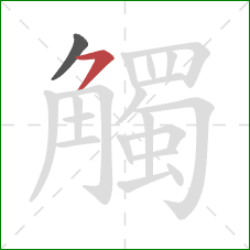 觸的笔顺第2画：横撇